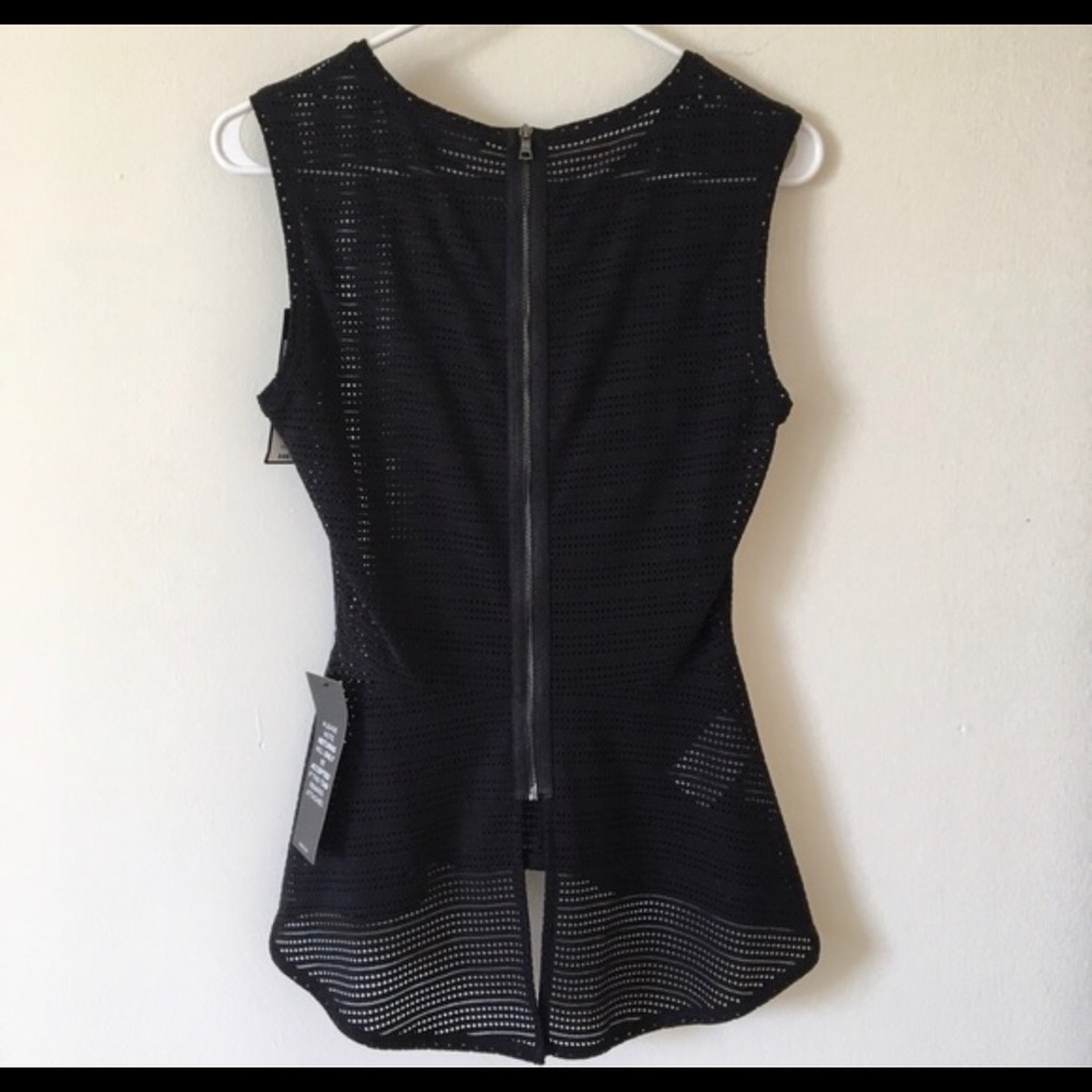 NWT BCBG *SALE *XS perforated peplum Evia top